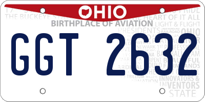 OH license plate GGT2632