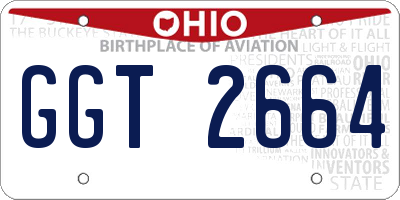 OH license plate GGT2664
