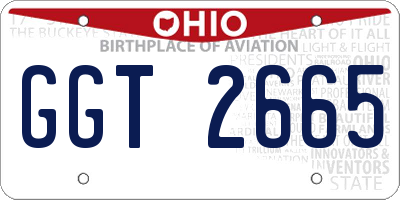 OH license plate GGT2665