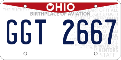 OH license plate GGT2667
