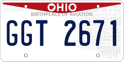 OH license plate GGT2671