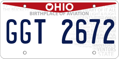 OH license plate GGT2672
