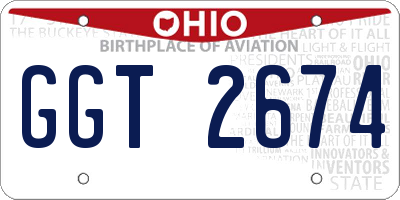 OH license plate GGT2674