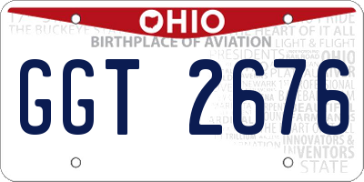 OH license plate GGT2676