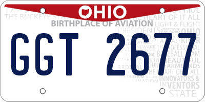 OH license plate GGT2677