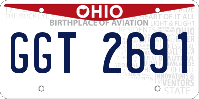 OH license plate GGT2691