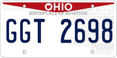 OH license plate GGT2698