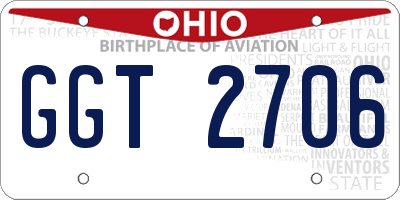 OH license plate GGT2706