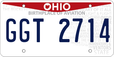 OH license plate GGT2714