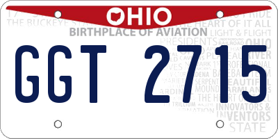 OH license plate GGT2715