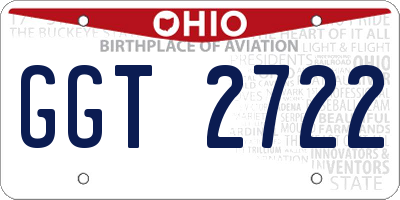 OH license plate GGT2722