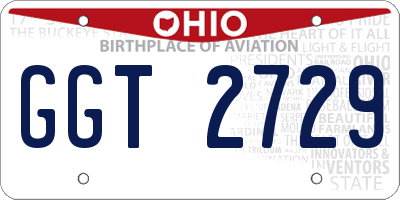 OH license plate GGT2729