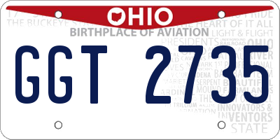 OH license plate GGT2735