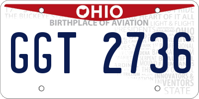 OH license plate GGT2736