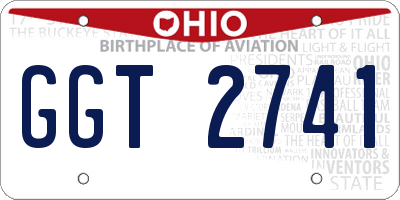 OH license plate GGT2741