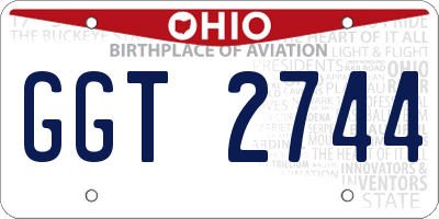 OH license plate GGT2744