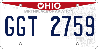 OH license plate GGT2759
