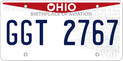 OH license plate GGT2767