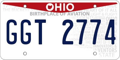 OH license plate GGT2774