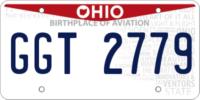 OH license plate GGT2779