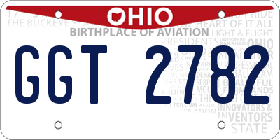 OH license plate GGT2782
