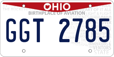 OH license plate GGT2785