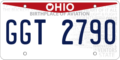 OH license plate GGT2790