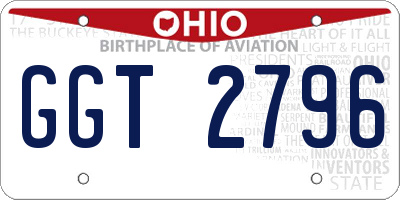 OH license plate GGT2796