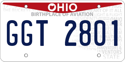 OH license plate GGT2801