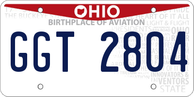 OH license plate GGT2804