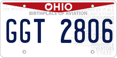 OH license plate GGT2806