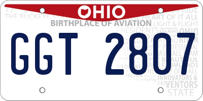 OH license plate GGT2807