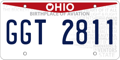 OH license plate GGT2811
