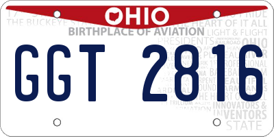 OH license plate GGT2816