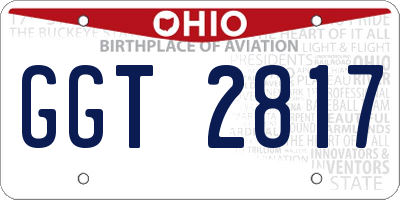 OH license plate GGT2817