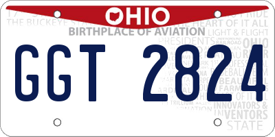 OH license plate GGT2824