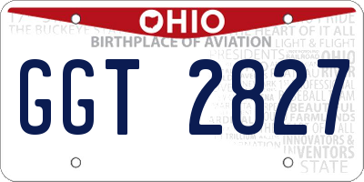 OH license plate GGT2827
