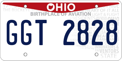 OH license plate GGT2828