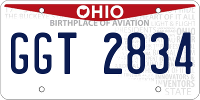 OH license plate GGT2834