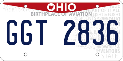 OH license plate GGT2836