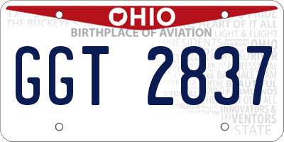 OH license plate GGT2837