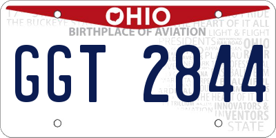 OH license plate GGT2844
