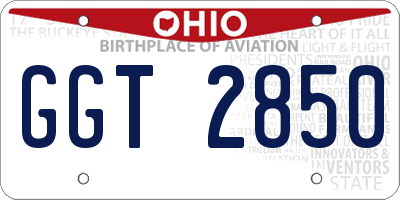 OH license plate GGT2850
