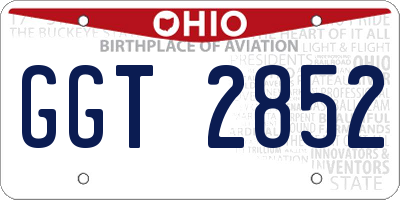 OH license plate GGT2852