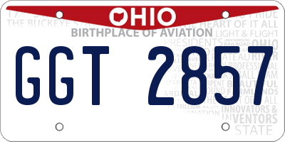 OH license plate GGT2857
