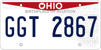 OH license plate GGT2867