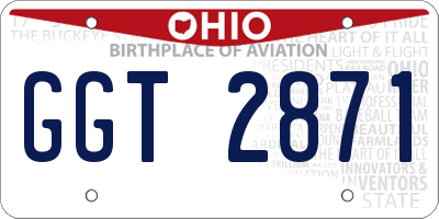 OH license plate GGT2871