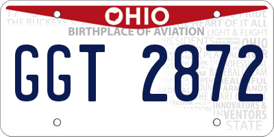OH license plate GGT2872