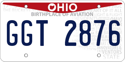 OH license plate GGT2876