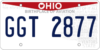 OH license plate GGT2877
